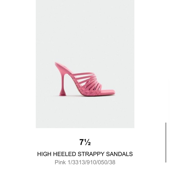 Zara High Heeled Strappy Sandals Size 7.5 NWT - Picture 3 of 6